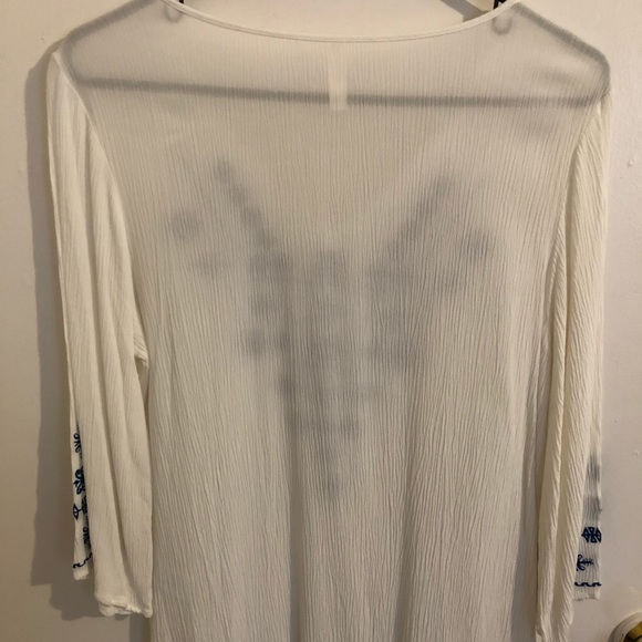 White Blouse with Blue design - Picture 3 of 3